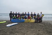Foto de grupo de los participantes en las prácticas de mar.